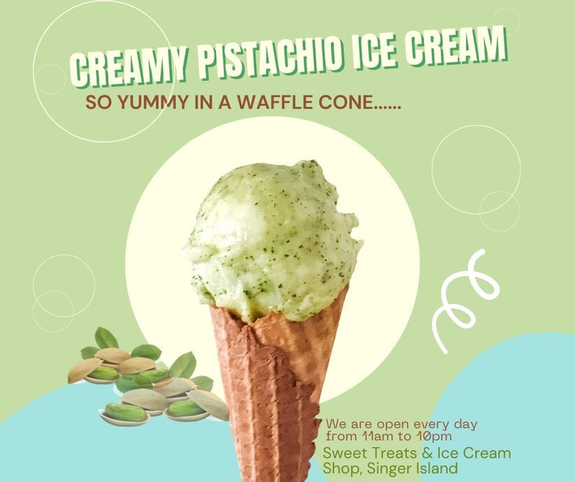 Ice cream shop ad
