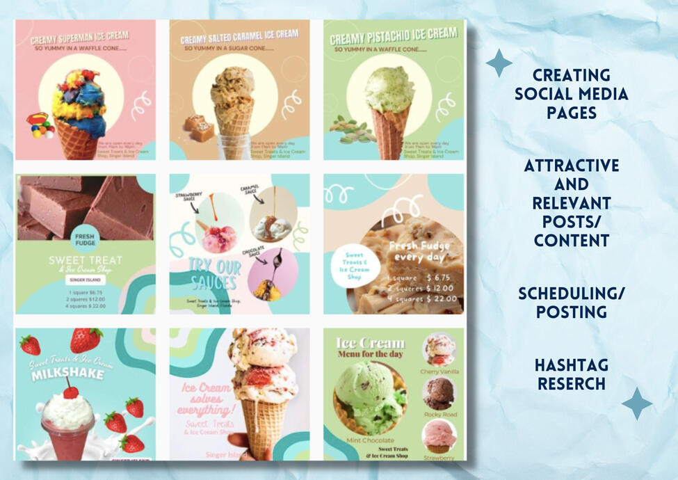 Ice Cream Shop's Social Media Page